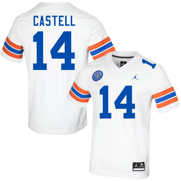 Jordan Castell Florida Jersey,Florida Gators #14 Jordan Castell Jersey Youth Uniforms-Retro White